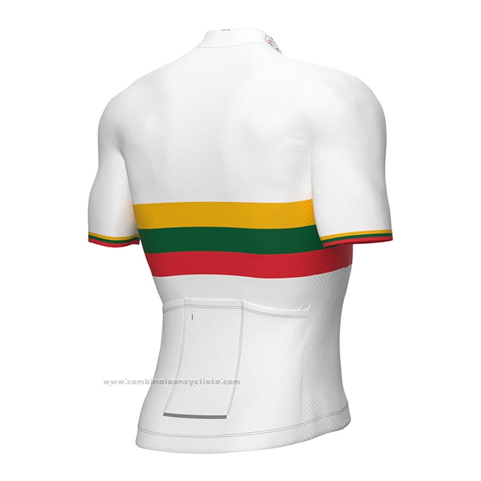 2022 Maillot Cyclisme Groupama FDJ Blanc Jaune Vert Rouge Manches Courtes et Cuissard
